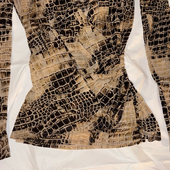 Y2K Full Sheer Animal Print Long Sleeve Goblin Core Grunge Academia Cute Top - Picture 3 of 6